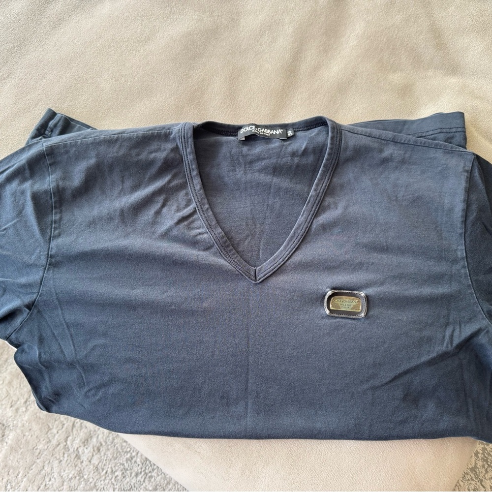 Dolce & Gabbana Charcoal V-Neck Shirt